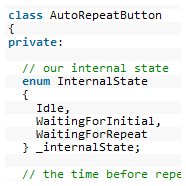 Debounced buttons with auto-repeat in AVR C++