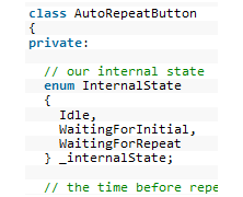Debounced buttons with auto-repeat in AVR C++