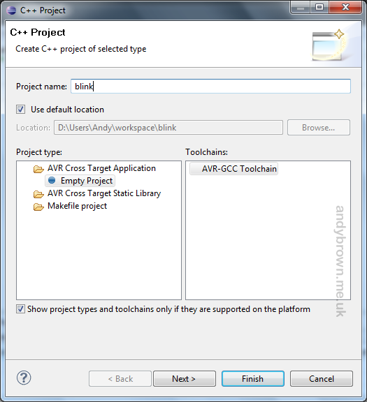 Your first AVR project in Eclipse | Andys Workshop